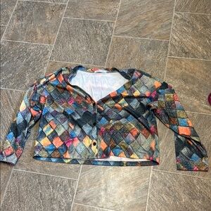 MISSLOOK Multicolor Diamond Pattern Blazer